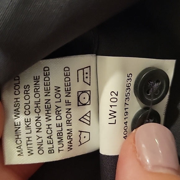 NWOT PORT AUTHORITY large grey 3/4 sleeve button down shirt - Picture 5 of 5